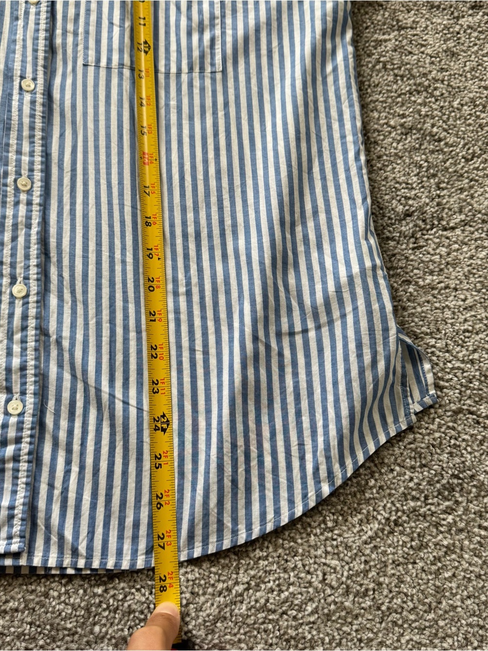 J.Crew Blue & White Vertical Striped Cotton Button Down Shirt Small Capsule - Picture 7 of 7
